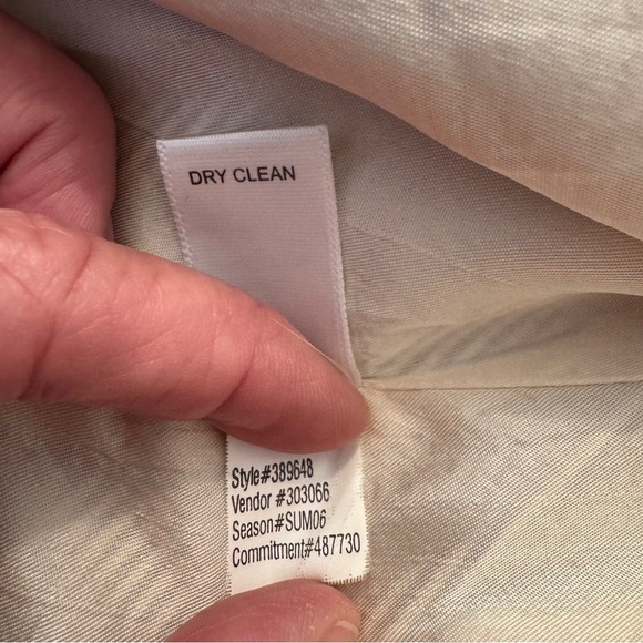 Vintage Banana Republic Lined Cream Striped Midi A-Line Skirt for Work Size 8 - Picture 3 of 9